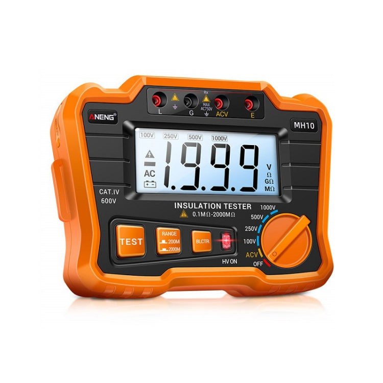 ANENG MH10 Tester di resistenza di isolamento digitale ad alta precisione, Orange, Blue ANENG MH10 Tester di resistenza di isolamento digitale ad alta precisione, Orange, Blue